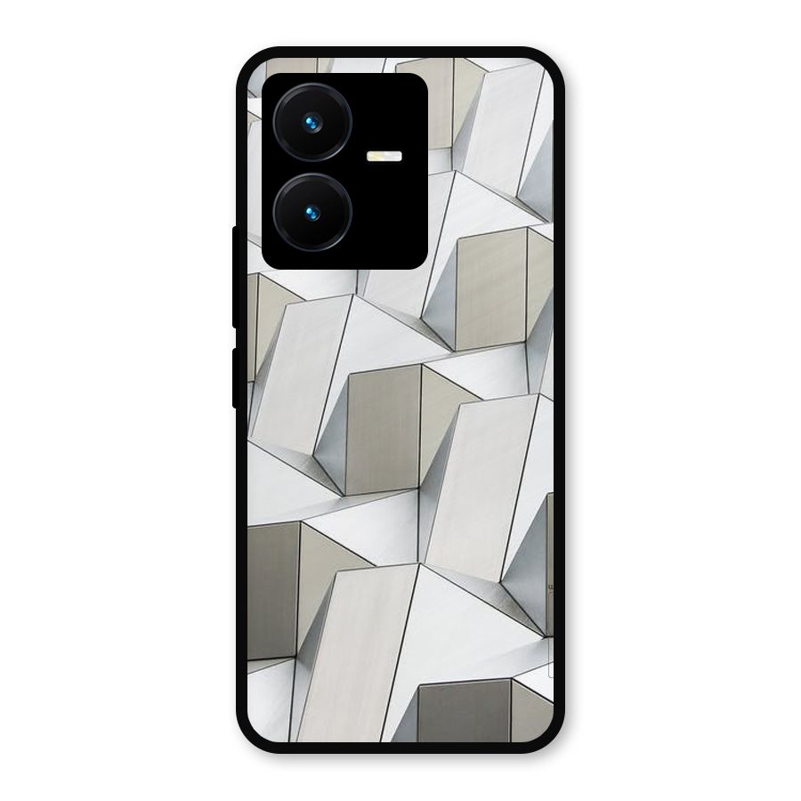 White Abstract Art Metal Back Case for Vivo Y22