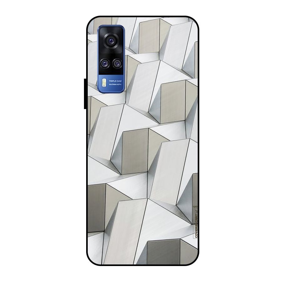 White Abstract Art Metal Back Case for Vivo Y51