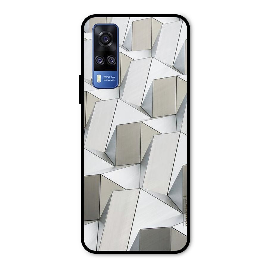 White Abstract Art Metal Back Case for Vivo Y51A
