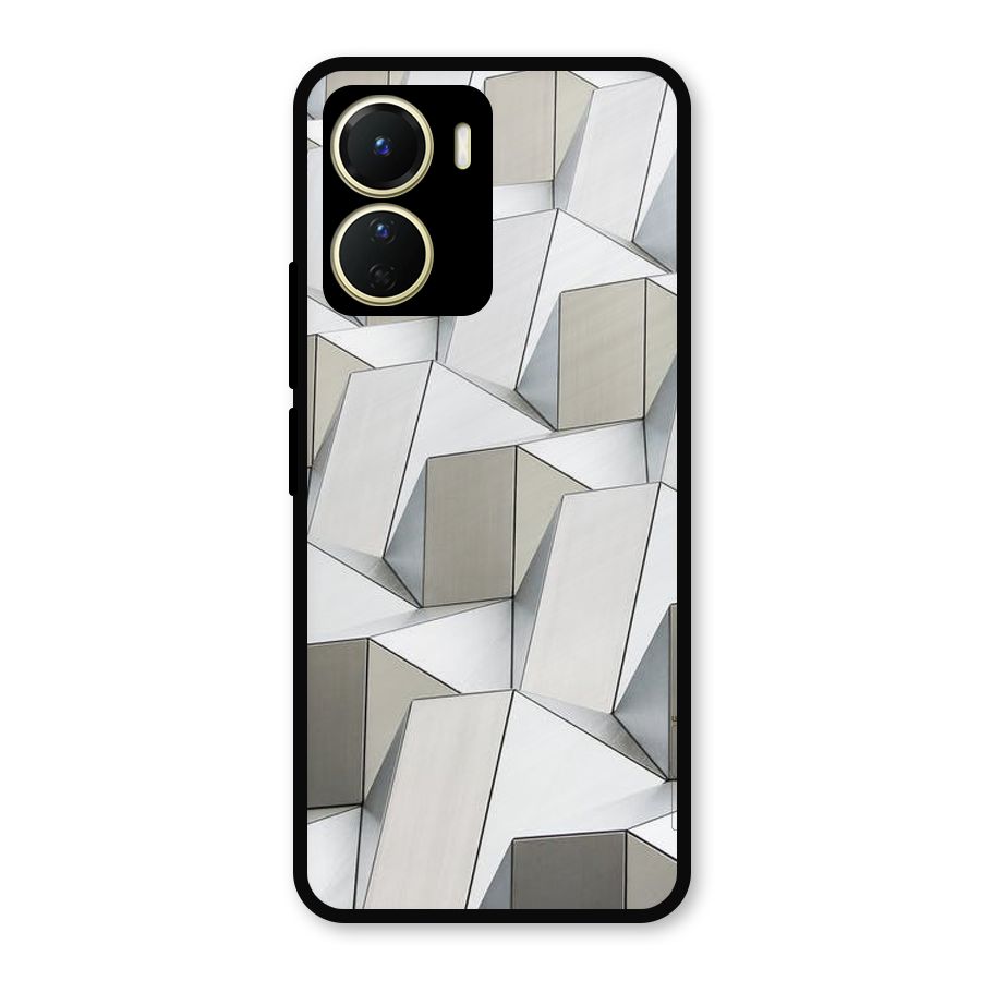 White Abstract Art Metal Back Case for Vivo Y56