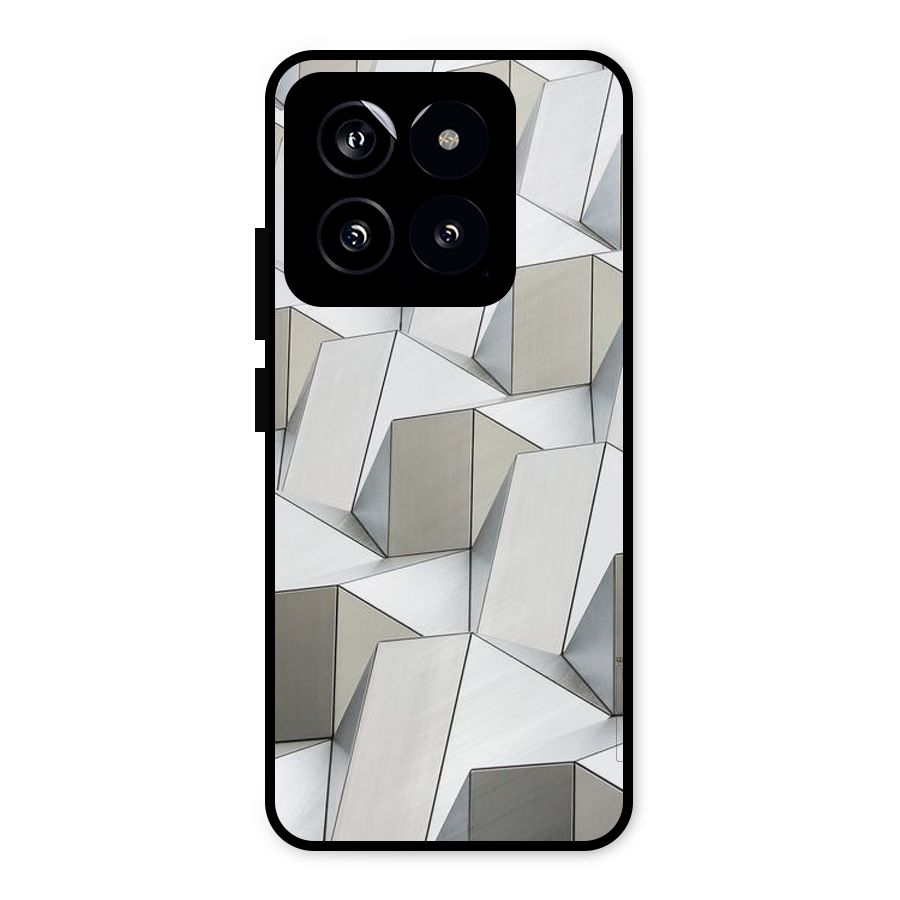 White Abstract Art Metal Back Case for Xiaomi 14