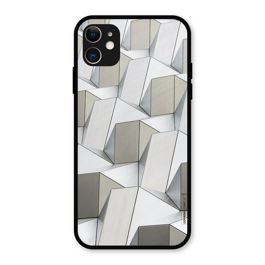 White Abstract Art Metal Back Case for iPhone 11