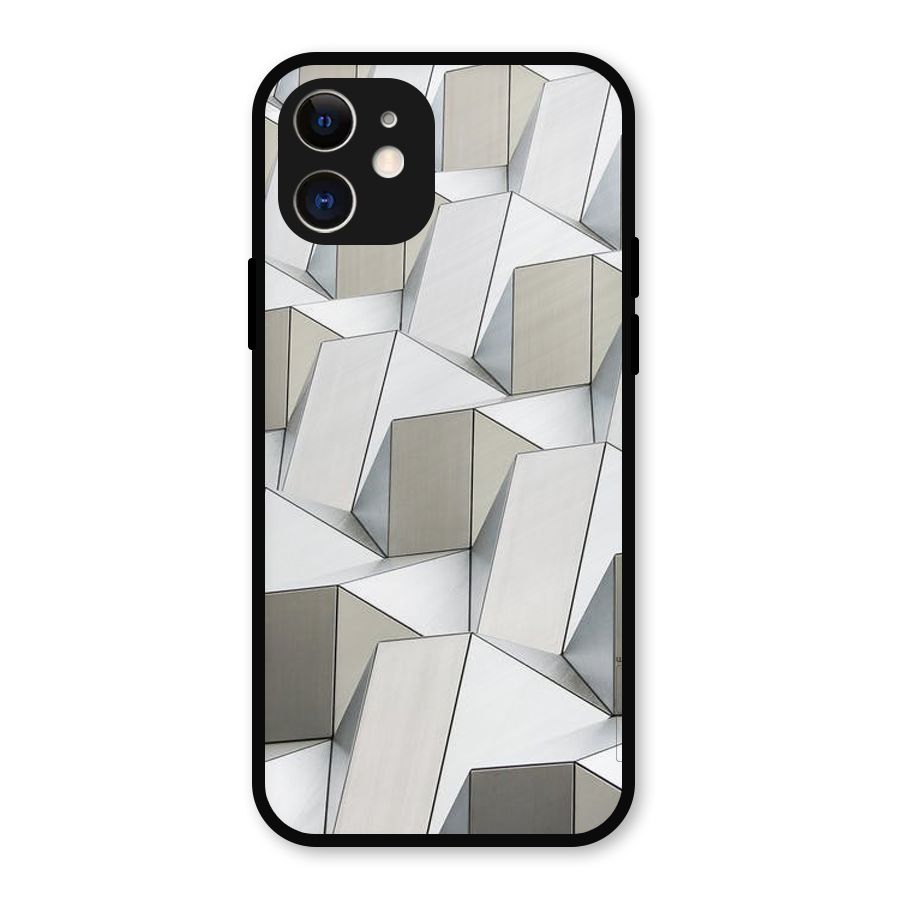 White Abstract Art Metal Back Case for iPhone 12