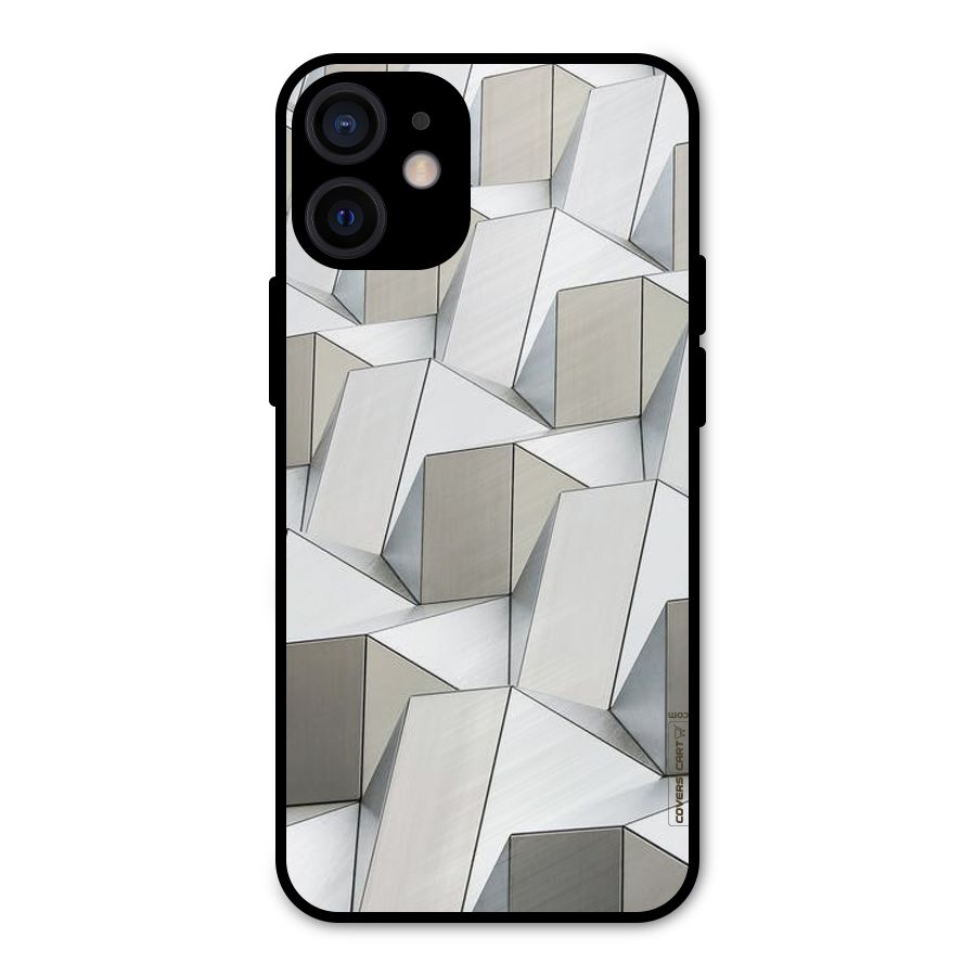 White Abstract Art Metal Back Case for iPhone 12 Mini