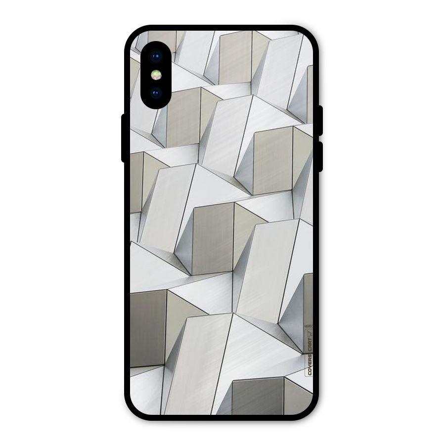 White Abstract Art Metal Back Case for iPhone XS