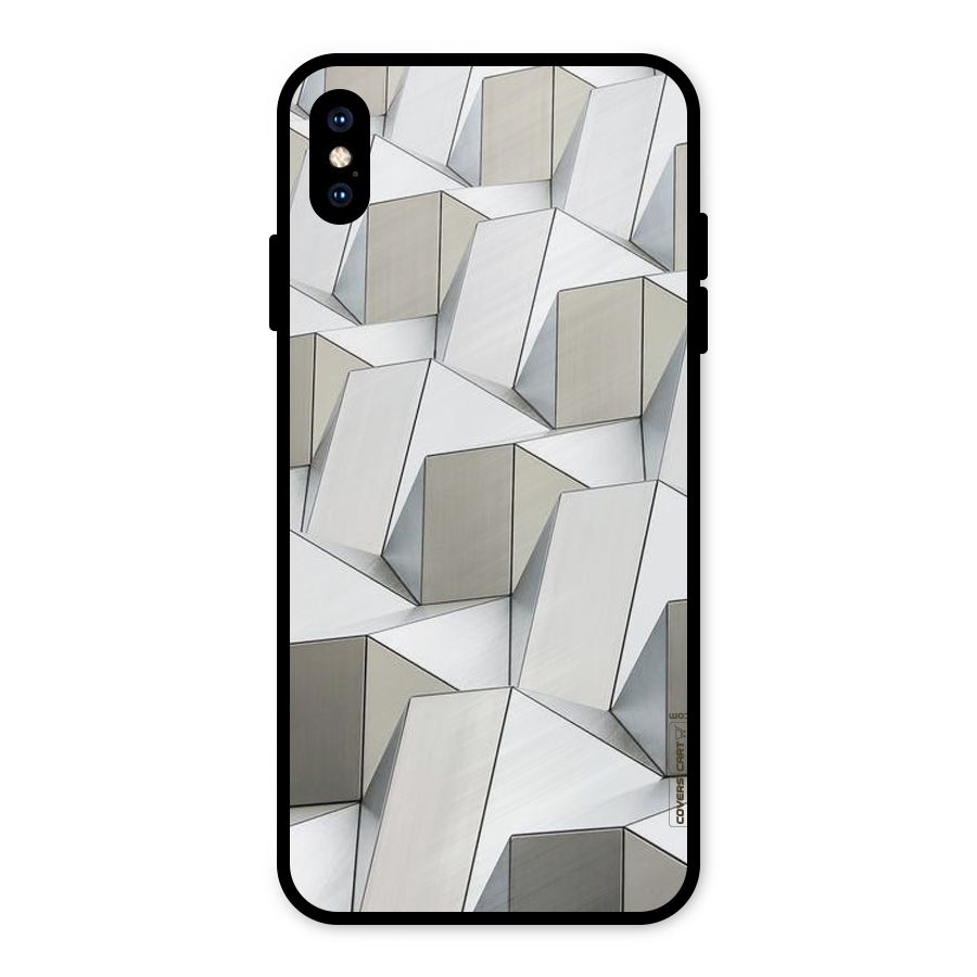 White Abstract Art Metal Back Case for iPhone XS Max
