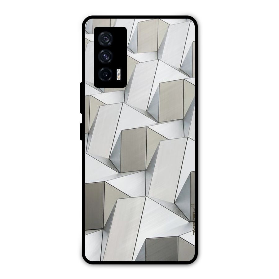 White Abstract Art Metal Back Case for iQOO 7 5G