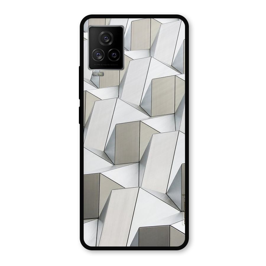 White Abstract Art Metal Back Case for iQOO 7 Legend 5G