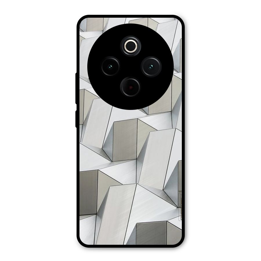 White Abstract Art Metal Back Case for iQOO Z10
