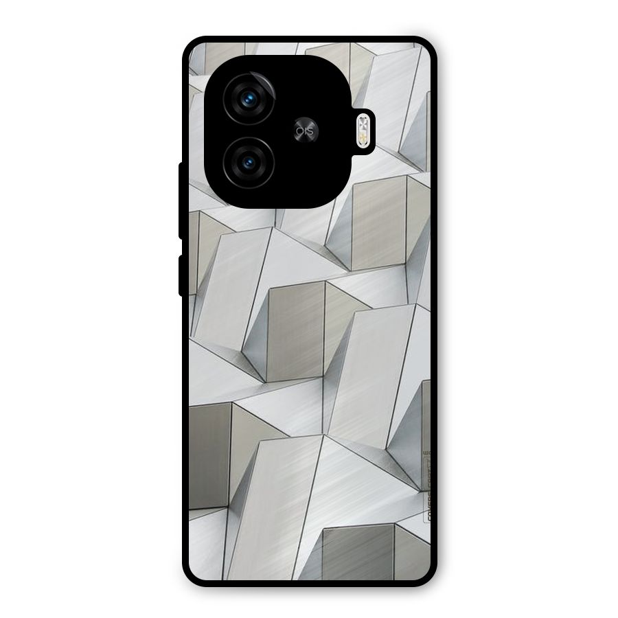 White Abstract Art Metal Back Case for iQOO Z9 Turbo