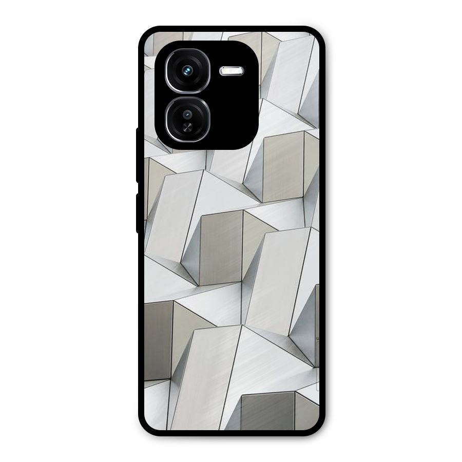 White Abstract Art Metal Back Case for iQOO Z9x