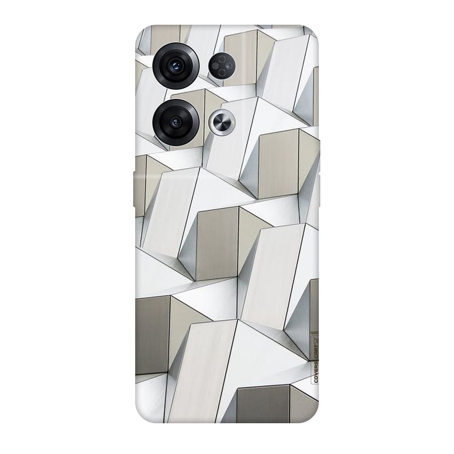 White Abstract Art Original Polycarbonate Back Case for Oppo Reno8 Pro 5G