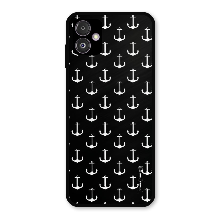 White And Black Anchor Pattern Metal Back Case for Galaxy F14