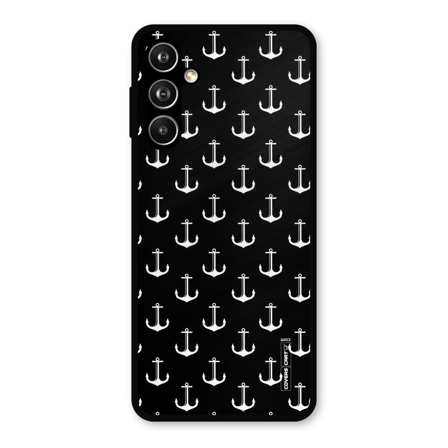 White And Black Anchor Pattern Metal Back Case for Galaxy F54