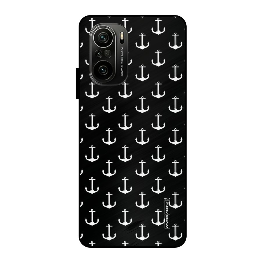 White And Black Anchor Pattern Metal Back Case for Mi 11x