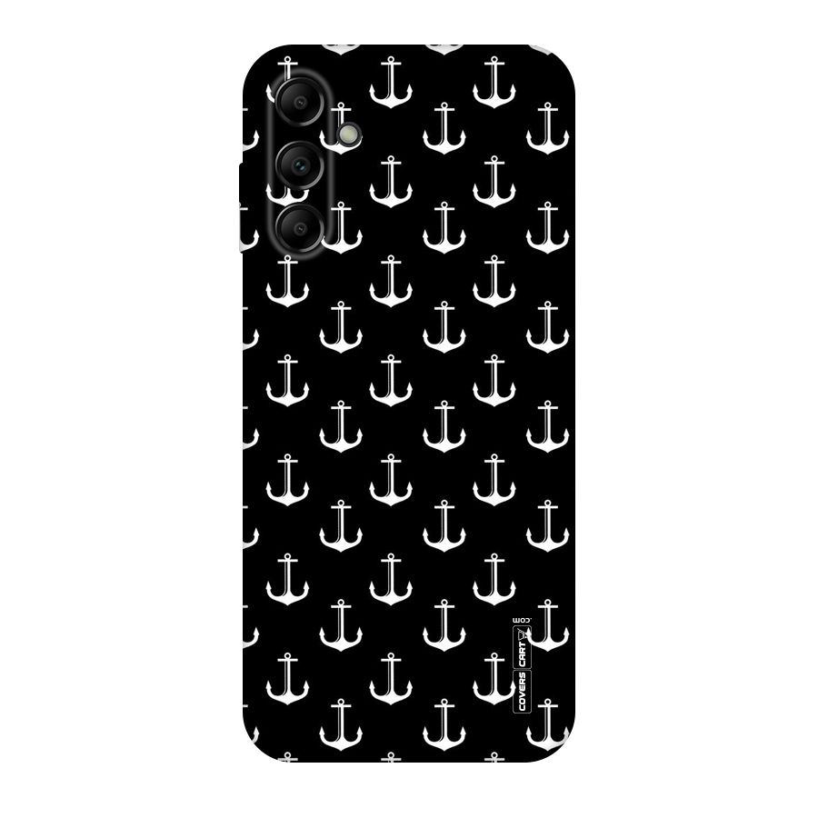White And Black Anchor Pattern Original Polycarbonate Back Case for Galaxy A14 5G