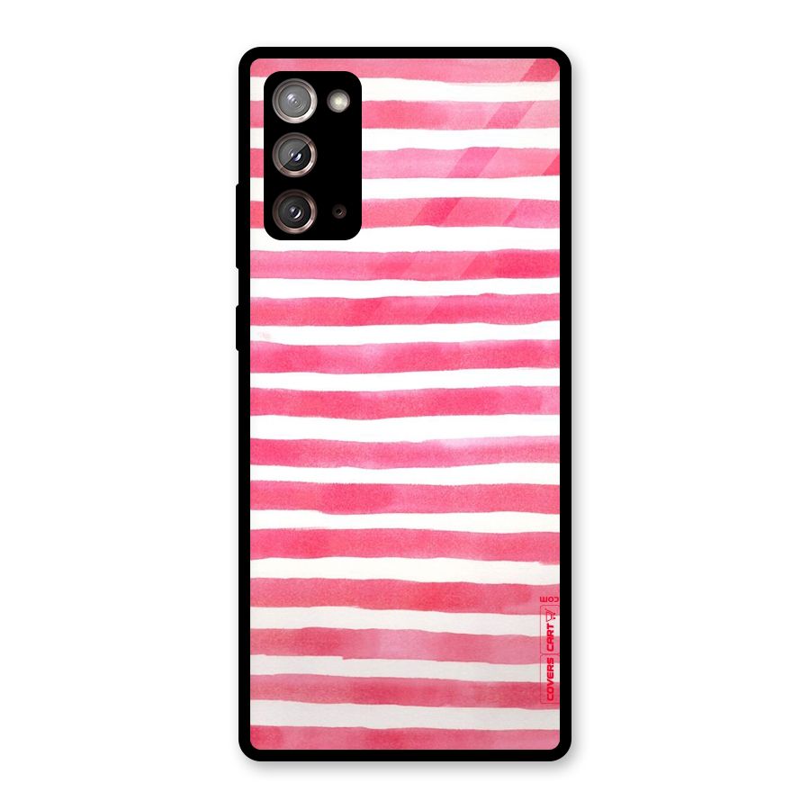 White And Pink Stripes Glass Back Case for Galaxy Note 20