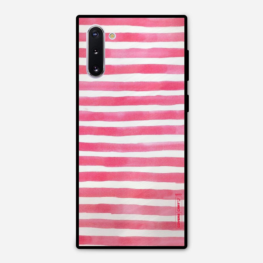 White And Pink Stripes Metal Back Case for Galaxy Note 10