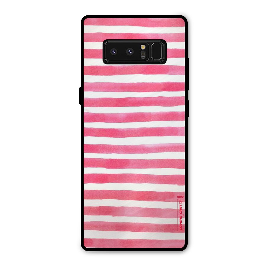 White And Pink Stripes Metal Back Case for Galaxy Note 8