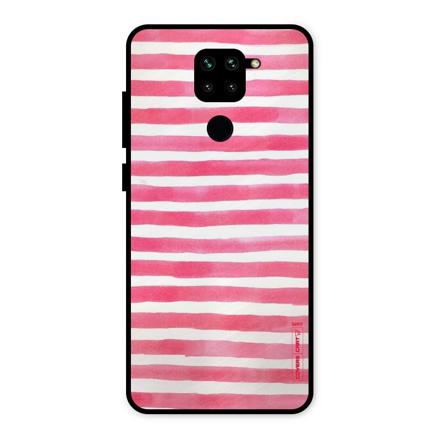 White And Pink Stripes Metal Back Case for Redmi Note 9