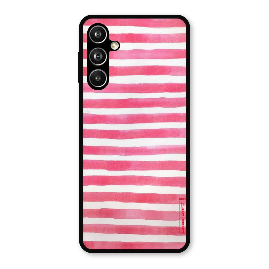 White And Pink Stripes Metal Back Case for Samsung Galaxy M54
