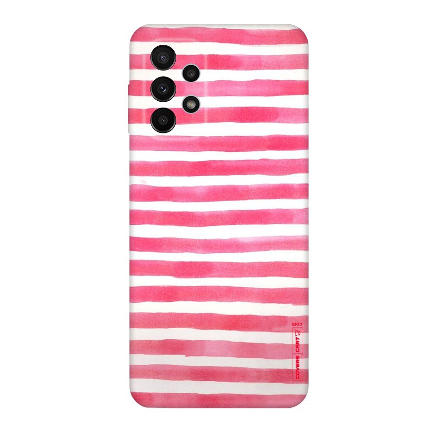 White And Pink Stripes Original Polycarbonate Back Case for Galaxy A23
