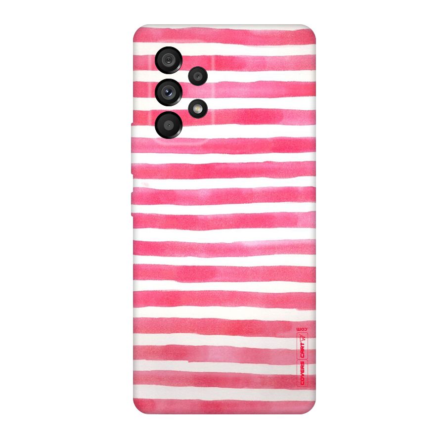 White And Pink Stripes Original Polycarbonate Back Case for Galaxy A53 5G
