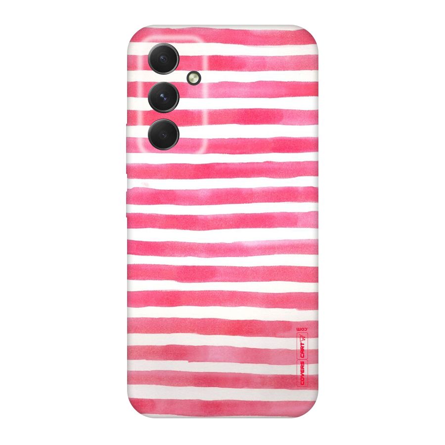 White And Pink Stripes Original Polycarbonate Back Case for Galaxy A54