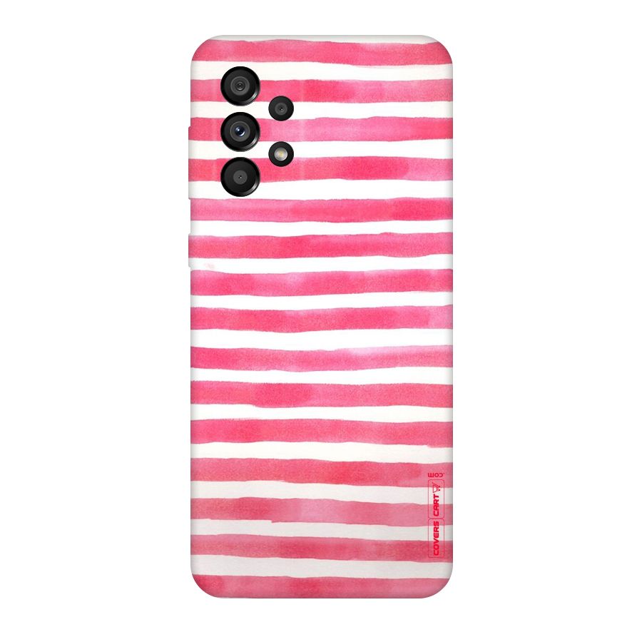 White And Pink Stripes Original Polycarbonate Back Case for Galaxy A73 5G