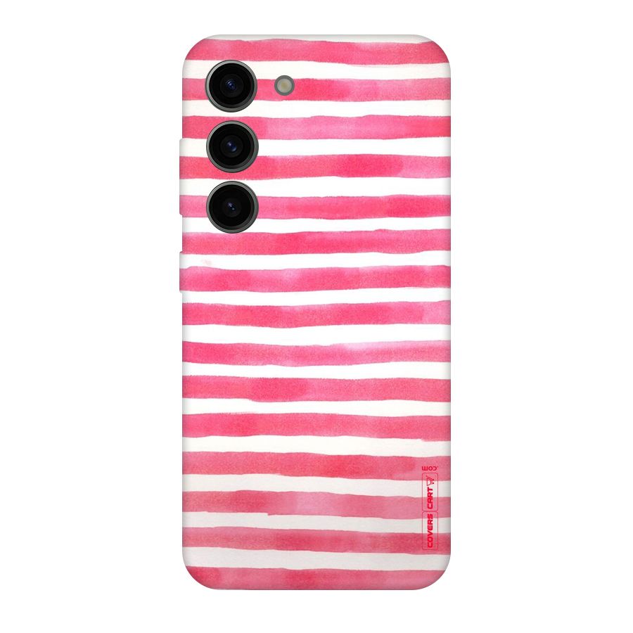 White And Pink Stripes Original Polycarbonate Back Case for Galaxy S23