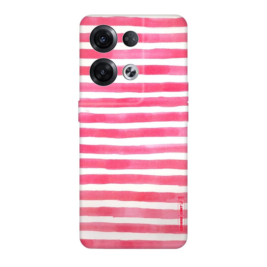 White And Pink Stripes Original Polycarbonate Back Case for Oppo Reno8 Pro 5G