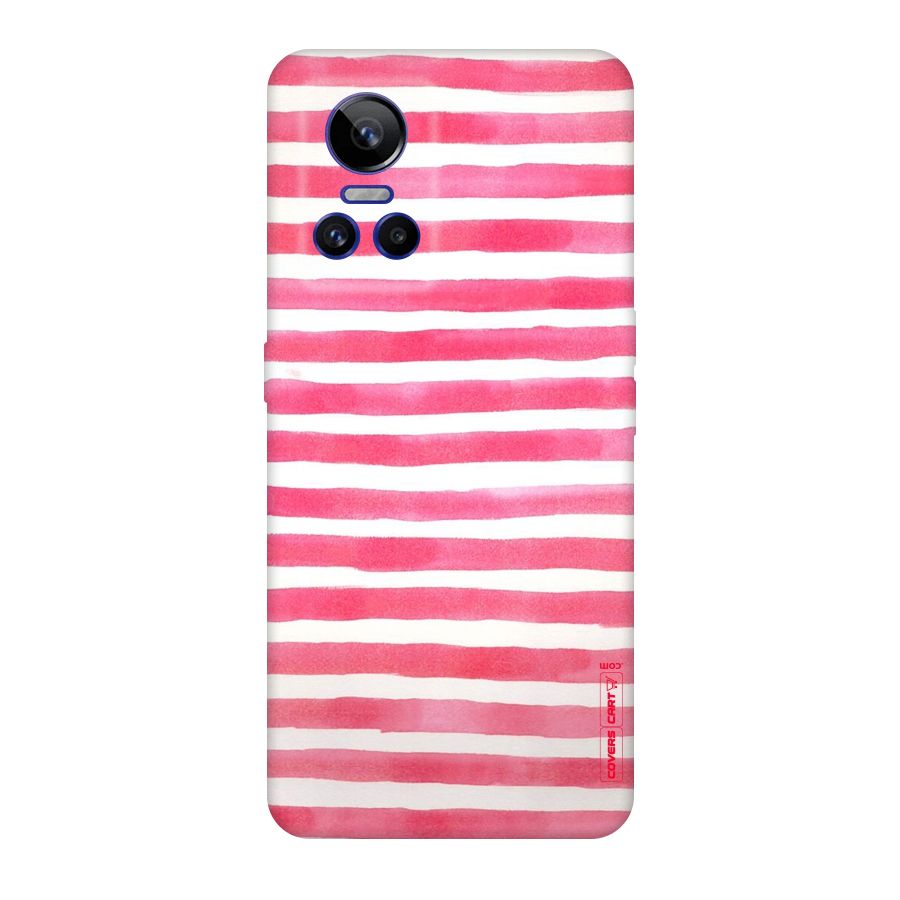 White And Pink Stripes Original Polycarbonate Back Case for Realme GT Neo 3