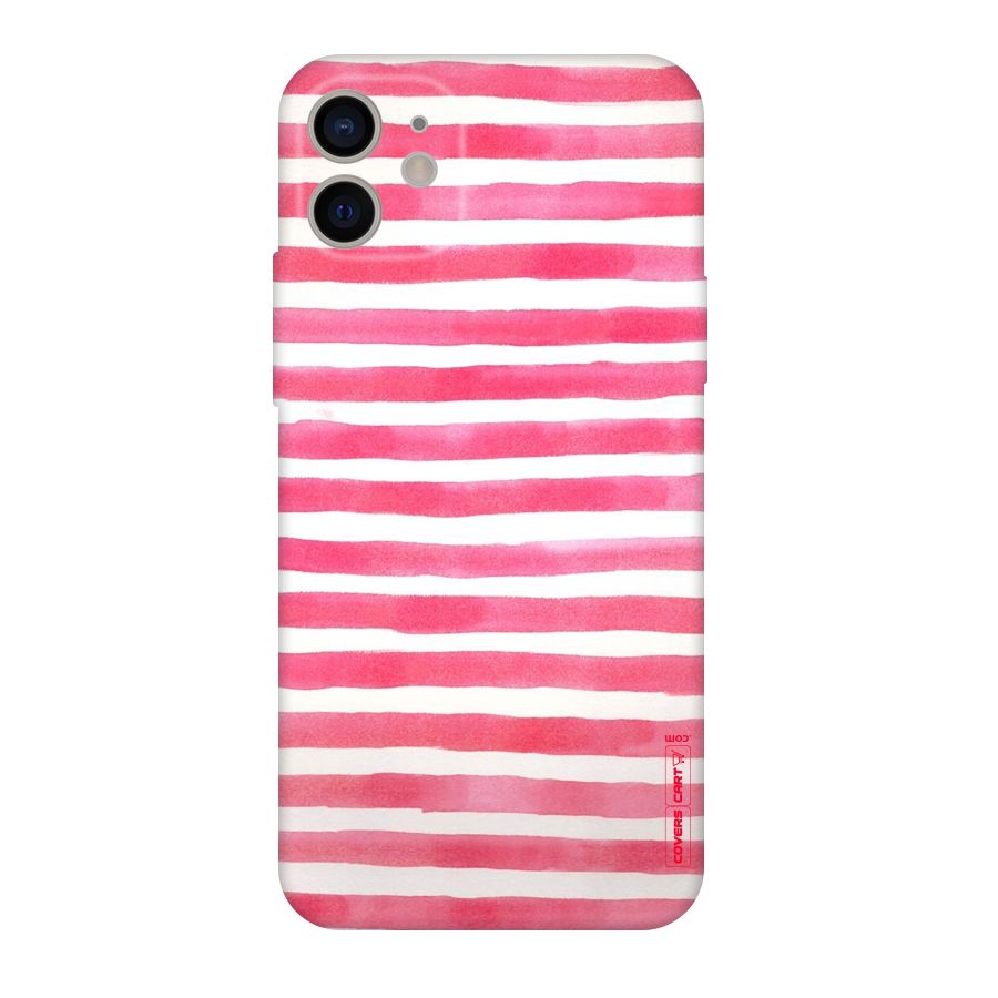 White And Pink Stripes Original Polycarbonate Back Case for iPhone 11