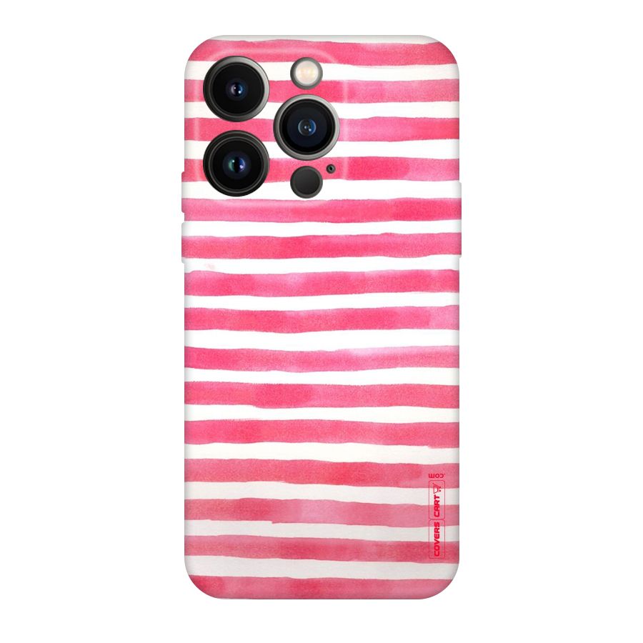 White And Pink Stripes Original Polycarbonate Back Case for iPhone 14 Pro