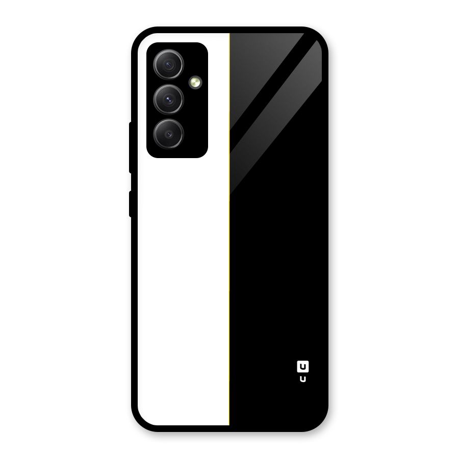 White Black Super Minimalistic Glass Back Case for Galaxy A34