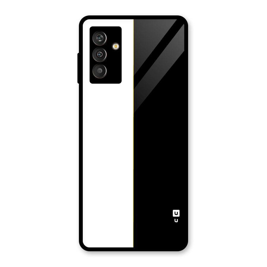 White Black Super Minimalistic Glass Back Case for Galaxy M13