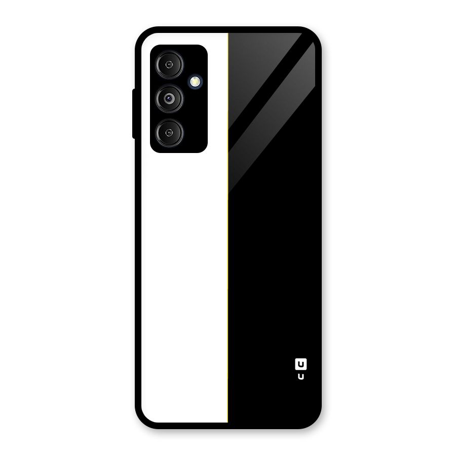 White Black Super Minimalistic Glass Back Case for Galaxy M14 5G