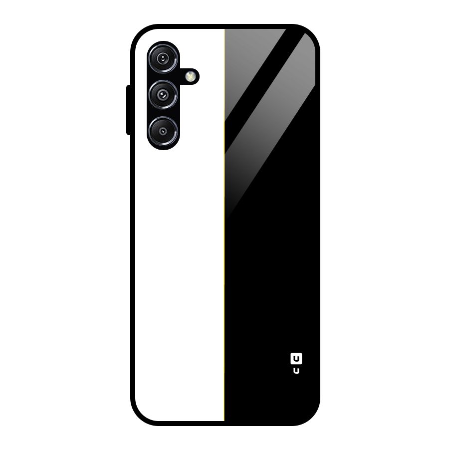 White Black Super Minimalistic Glass Back Case for Galaxy M34 5G
