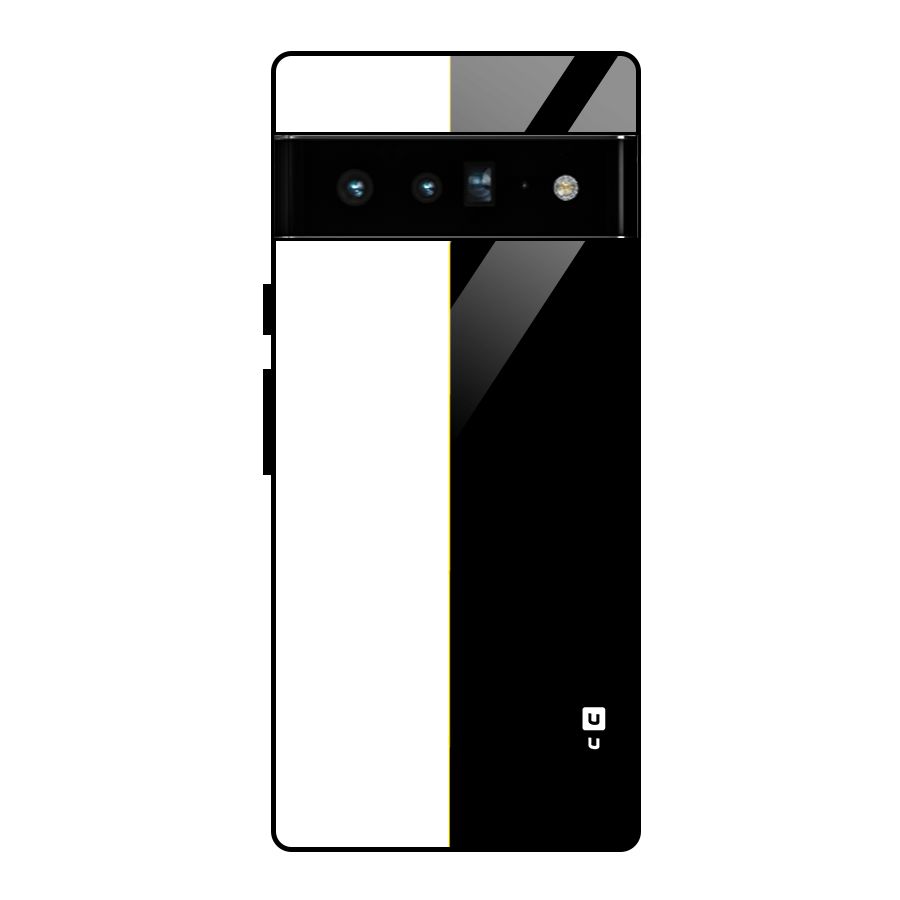 White Black Super Minimalistic Glass Back Case for Google Pixel 6 Pro