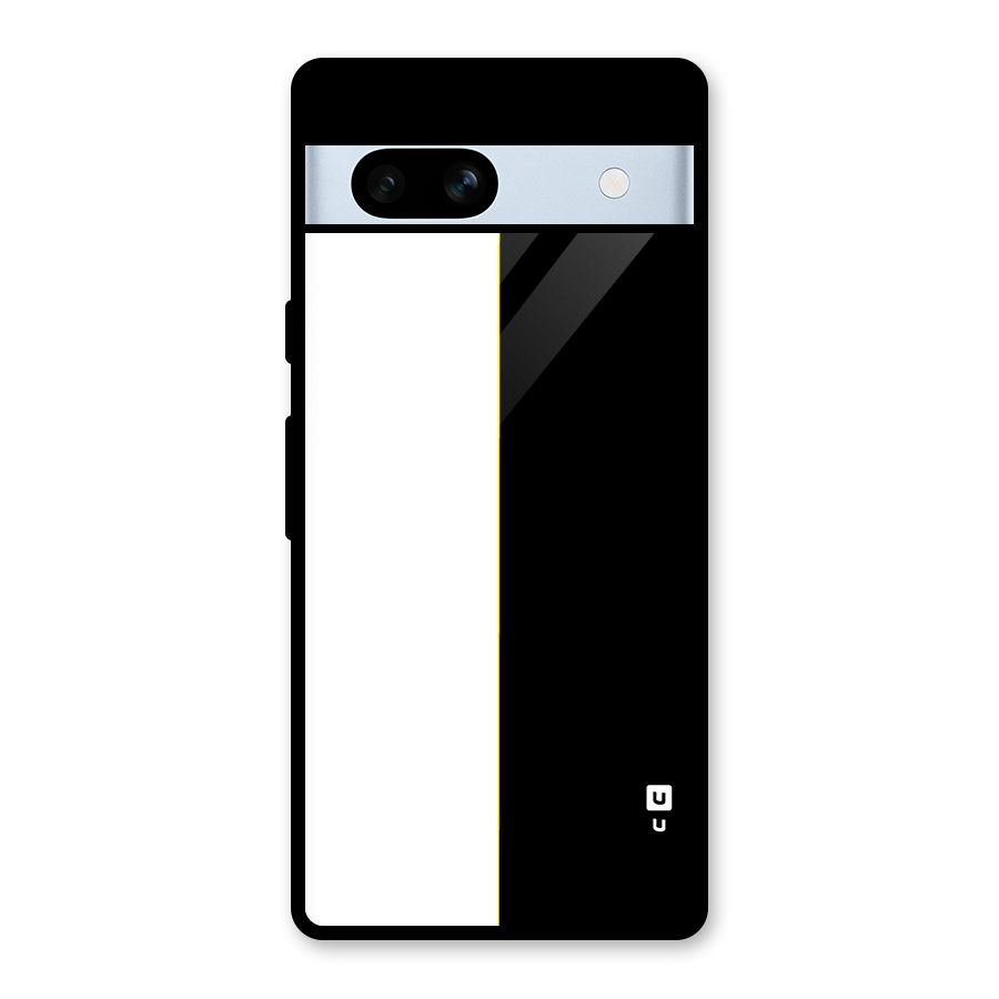 White Black Super Minimalistic Glass Back Case for Google Pixel 7a