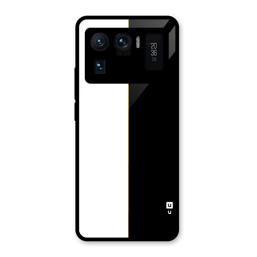 White Black Super Minimalistic Glass Back Case for Mi 11 Ultra