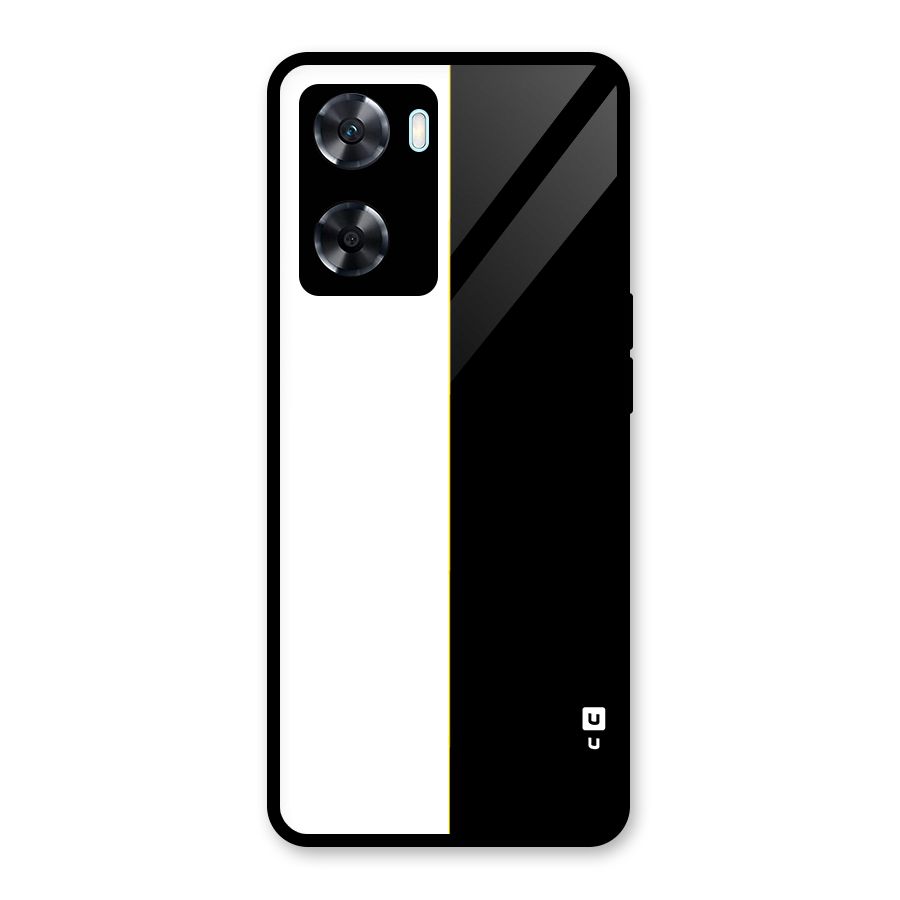 White Black Super Minimalistic Glass Back Case for Oppo A77s