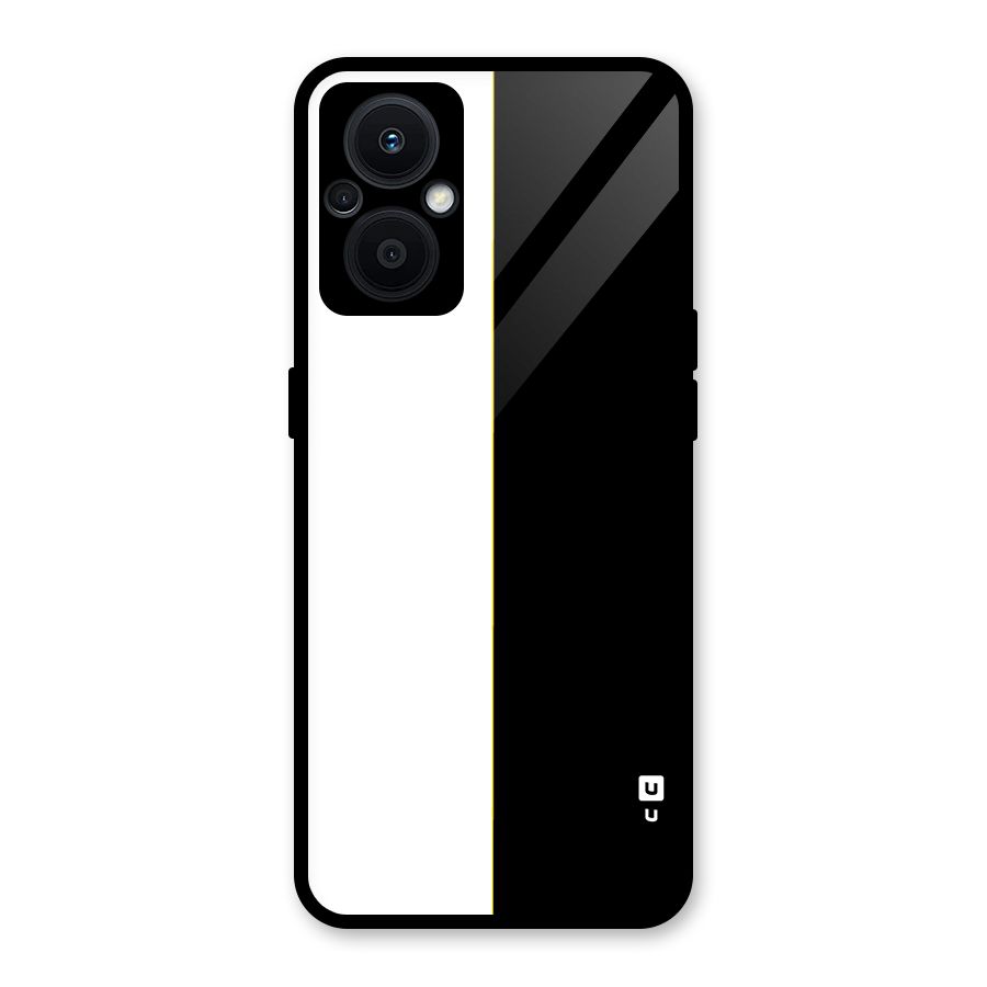 White Black Super Minimalistic Glass Back Case for Oppo F21s Pro 5G