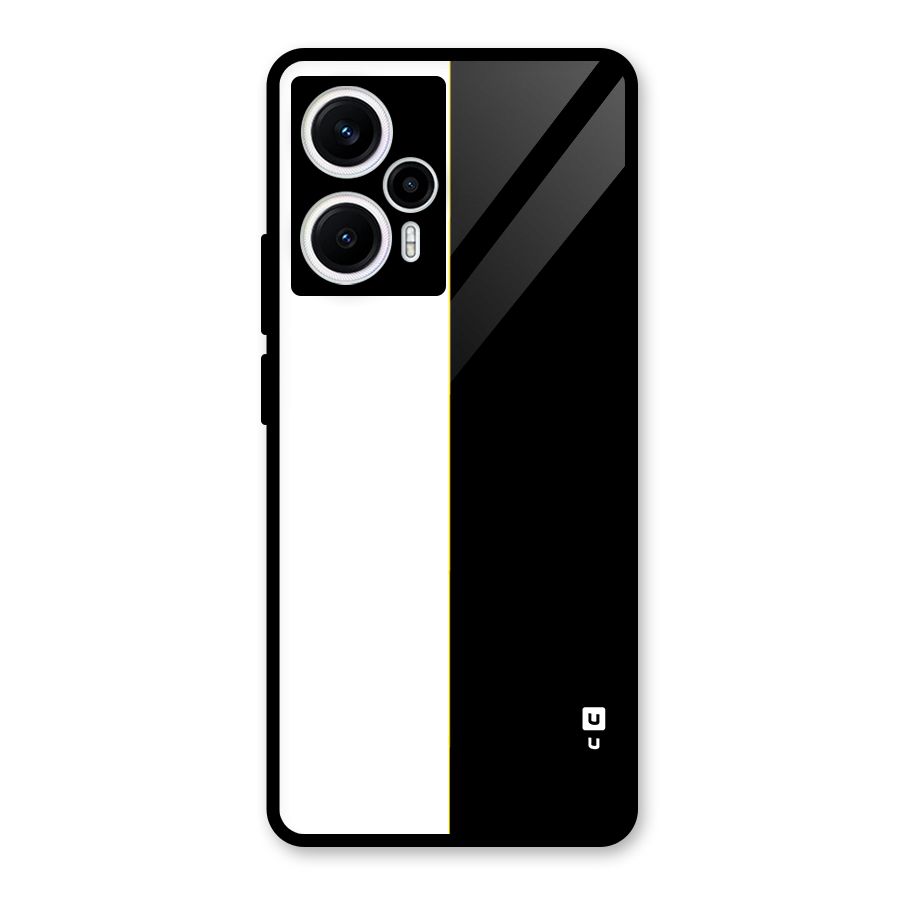 White Black Super Minimalistic Glass Back Case for Poco F5
