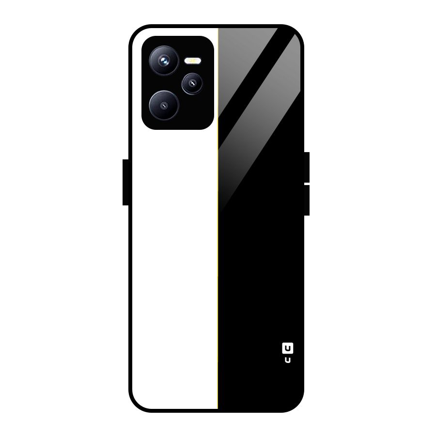 White Black Super Minimalistic Glass Back Case for Realme C35