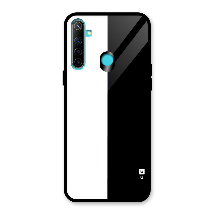 White Black Super Minimalistic Glass Back Case for Realme Narzo 10