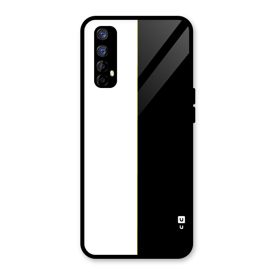 White Black Super Minimalistic Glass Back Case for Realme Narzo 20 Pro