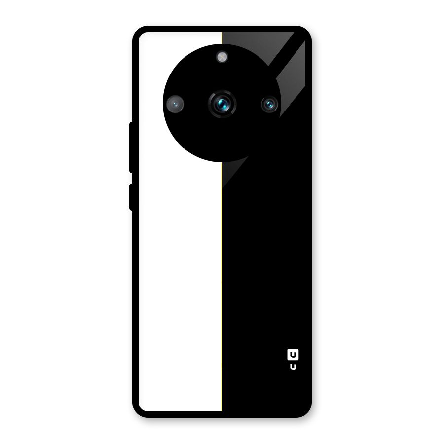White Black Super Minimalistic Glass Back Case for Realme Narzo 60 Pro