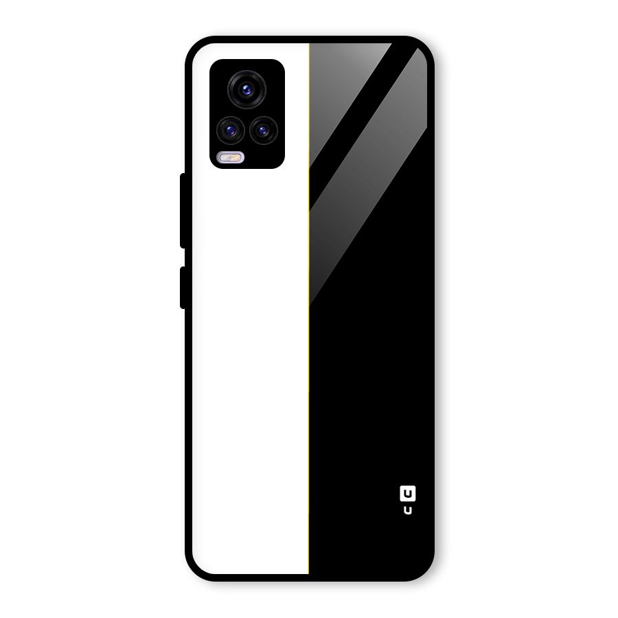 White Black Super Minimalistic Glass Back Case for Vivo V20 2021