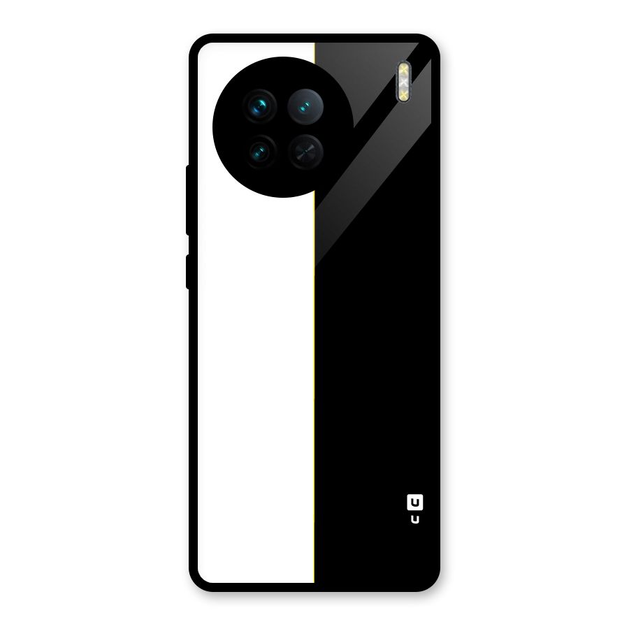 White Black Super Minimalistic Glass Back Case for Vivo X90